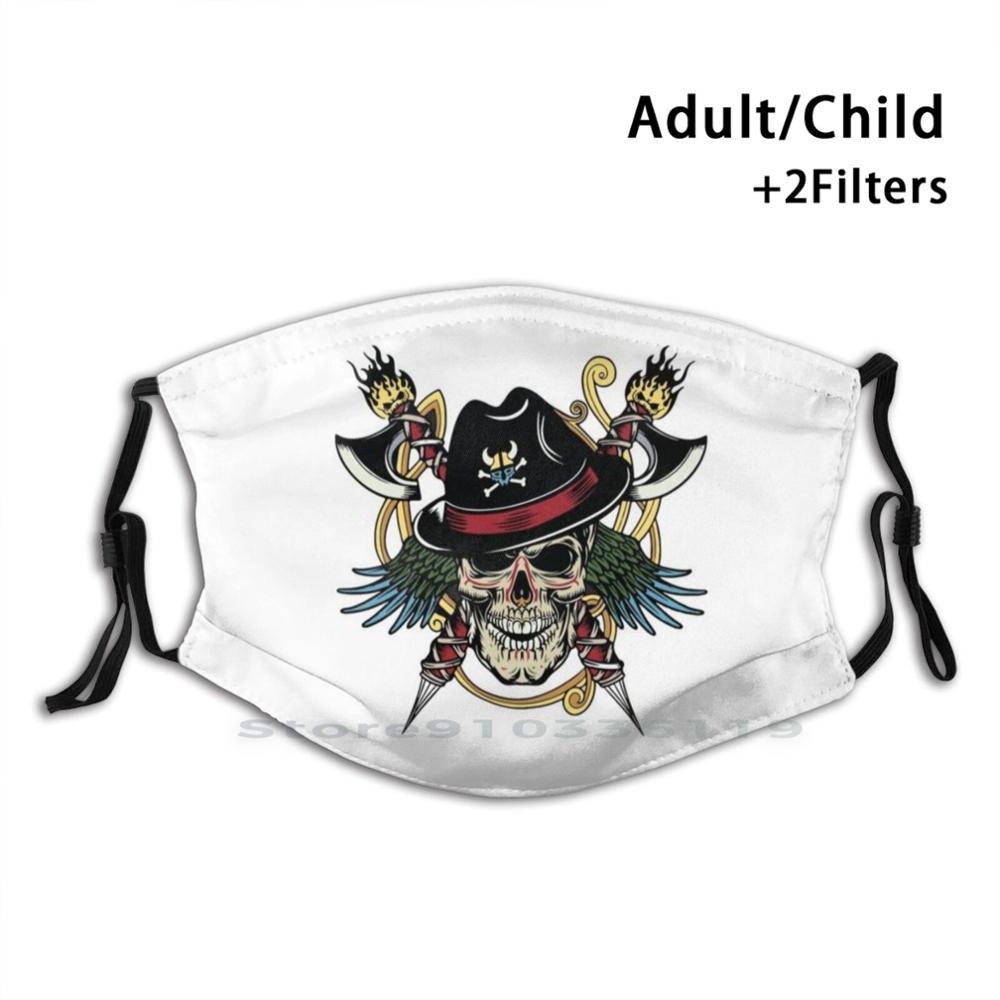 Изображение товара: Череп дизайн анти-Пылевой фильтр смываемая маска для лица для детей череп пирата