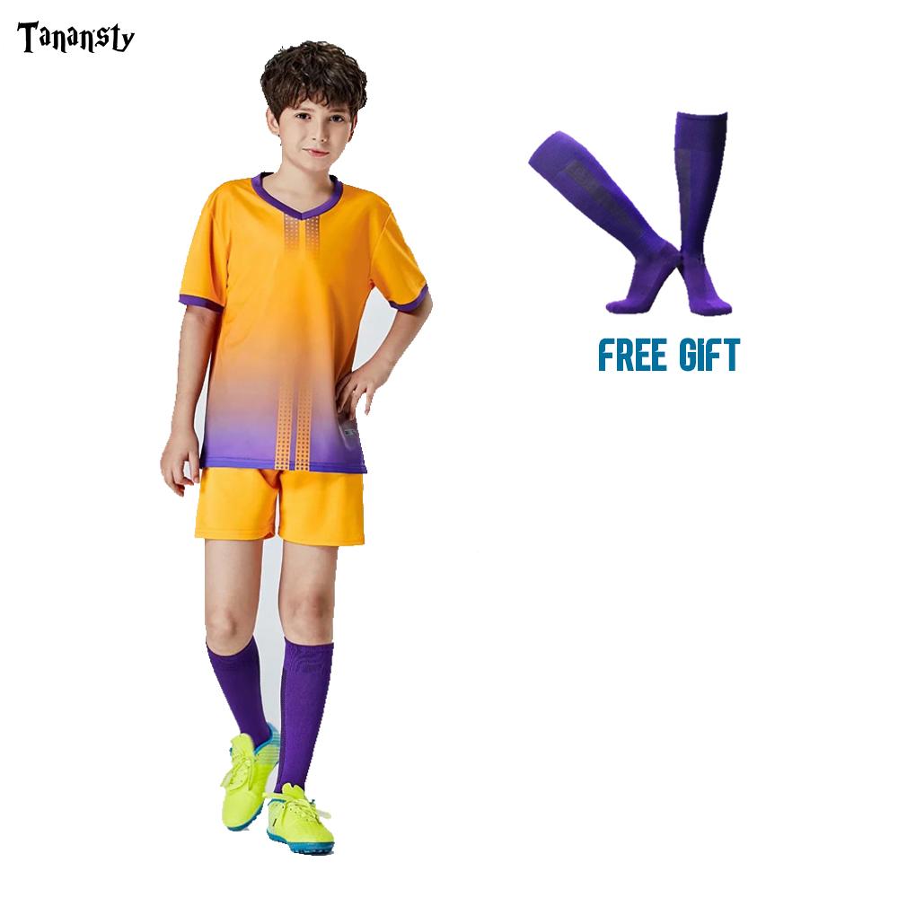 Изображение товара: Бесплатная доставка носков, детские футбольные наборы, Футбольная форма для мальчиков 2020, футбольная Джерси, детский спортивный комплект с носками