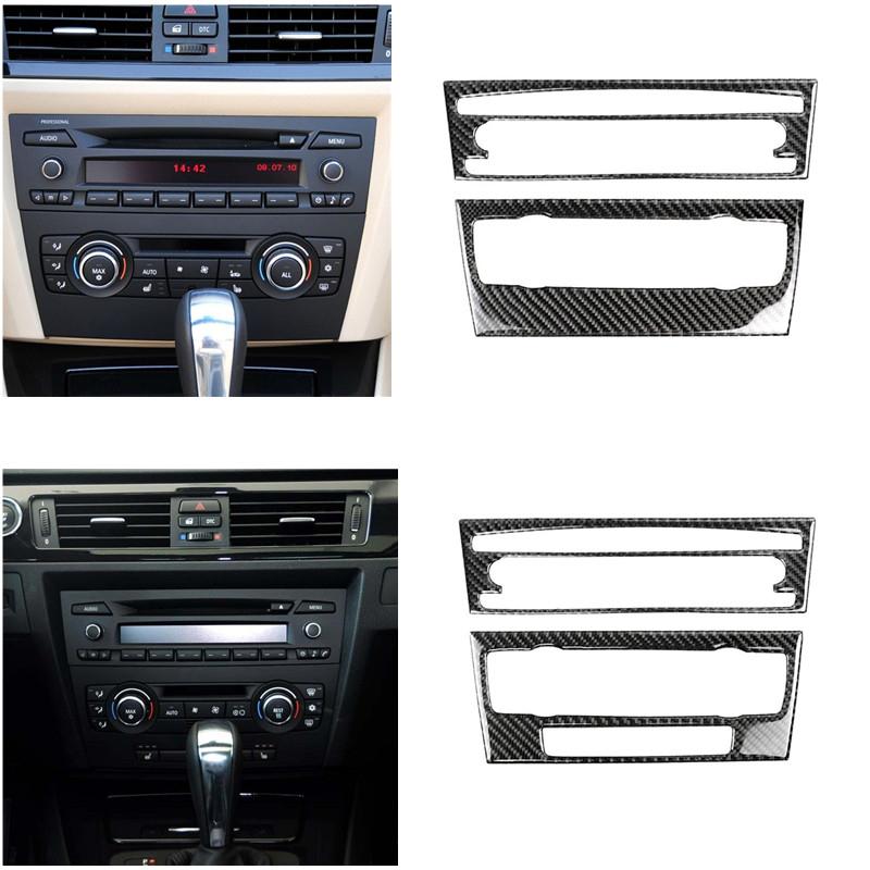 Изображение товара: Автомобильная центральная консоль кондиционер CD рамка декоративная наклейка отделка для BMW 3 серии E90 E92 E93 2005-2012 углерод волоконные наклейки