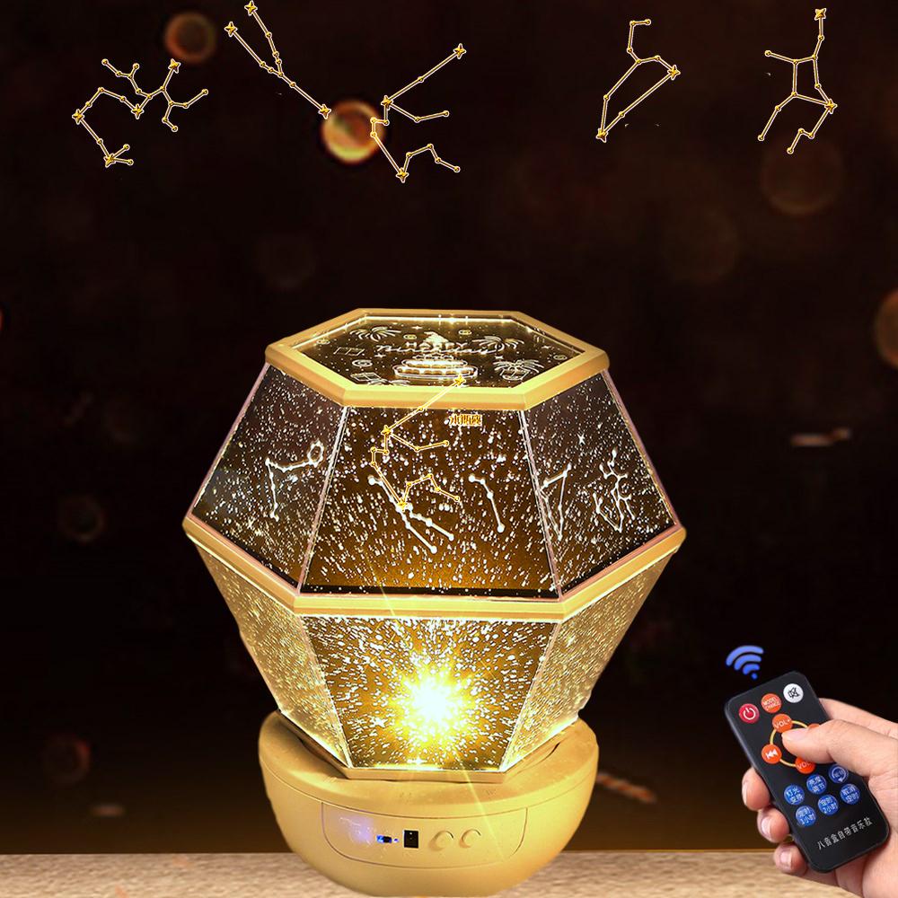 Изображение товара: Ночник, светодиодный проектор звездной Галактики, вращающаяся лампа для проекции астрономического неба, домашний планетарий, подарок на день рождения