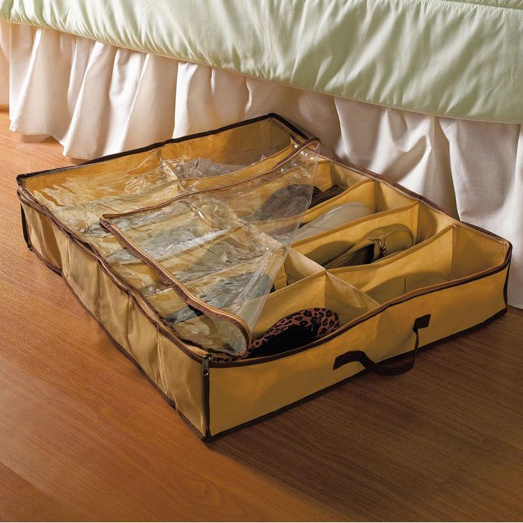 Изображение товара: Прозрачный пыленепроницаемый органайзер для обуви, 5 шт., 12 ячеек, коробка для хранения обуви из ПВХ, компактные домашние аксессуары
