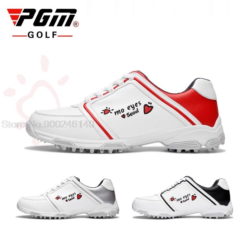 Изображение товара: Pgm/Женская водонепроницаемая и противоскользящая обувь для гольфа; Женская обувь для гольфа; Дышащие кроссовки без шипов; Легкие тренировочные кроссовки