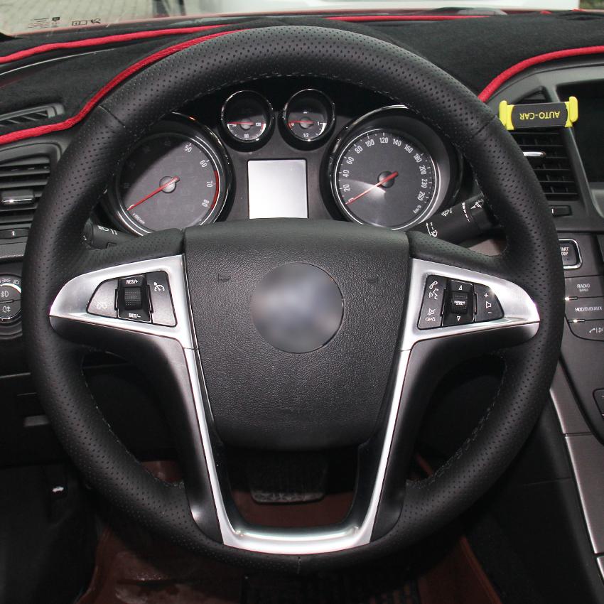Изображение товара: Прошитый вручную черный искусственный кожаный Противоскользящий чехол рулевого колеса автомобиля для Buick Lacrosse 2010-2013 Regal 2011-2013 Chevrolet