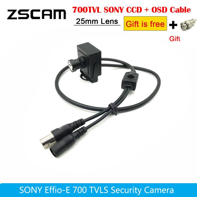 Изображение товара: Новое поступление автомобильная мини-камера видеонаблюдения Высокого Разрешения Sony CCD Effio-E 700TVL объектив 25 мм защитная коробка цветная Проводная камера OSD