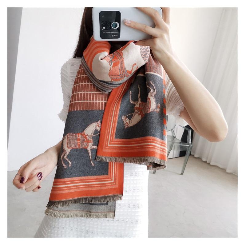 Изображение товара: Женский модный пушистый шарф с животным принтом, зимний кашемировый шарф 185*65 см, шарфы для женщин, 2019