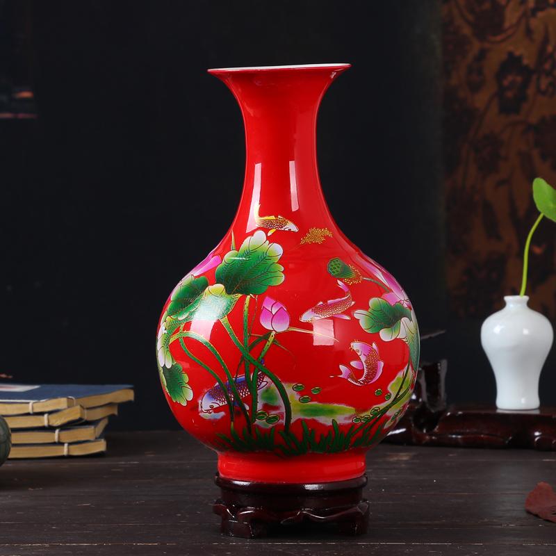 Изображение товара: Китайская красочная керамическая ваза + базовые украшения, офисные настольные фигурки, украшение для дома, гостиная, аксессуары для мебели, Декор