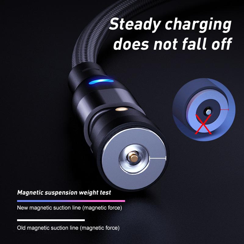 Изображение товара: 1 м/2 м вращающийся на 540 ° Магнитный кабель Micro USB Тип C зарядный провод для Samsung S20 S10 Note 10 Plus Xiaomi Mi 10 Pro Магнитный шнур