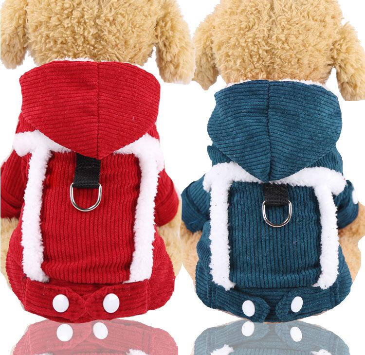Изображение товара: Одежда для собак двухслойная теплая Вельветовая Удобная хлопковая бархатная одежда для кошек одежда для домашних животных хлопковая одежда