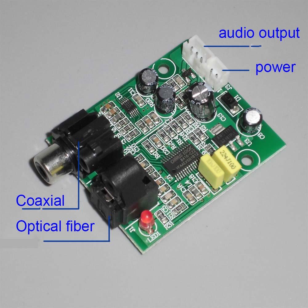 Изображение товара: Цифровой декодер DAC CS8416 + CS4344, оптический коаксиальный цифровой сигнал, вход, стерео аудио выход, декодер для усилителя