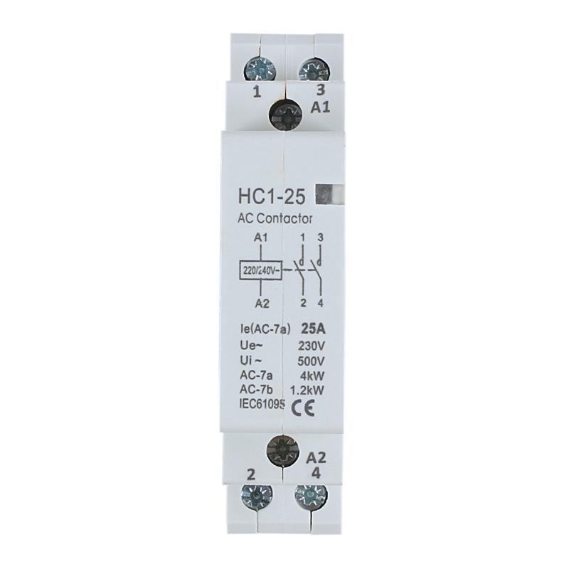 Изображение товара: AC 240V 25A 2 Reed контактор переменного тока 2P закрытый estic 35 мм din-рейка