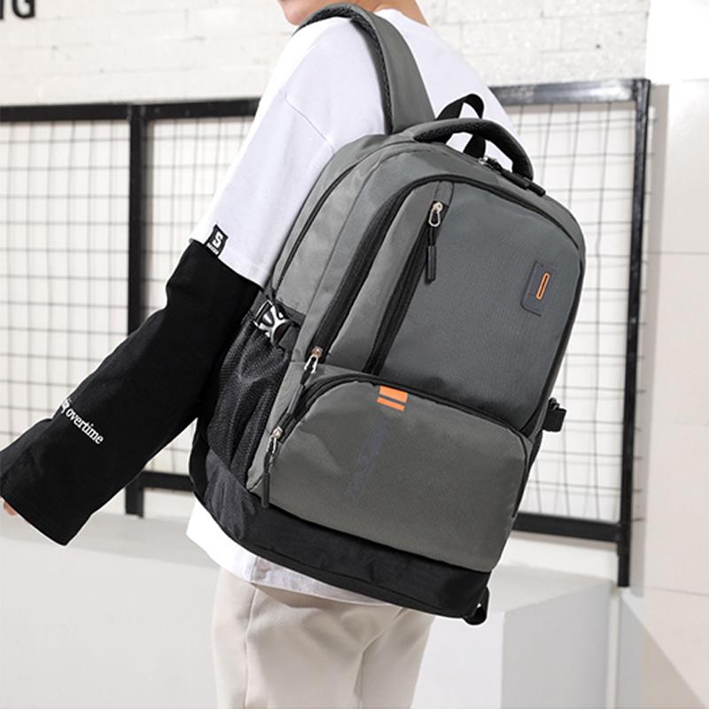 Изображение товара: Модный деловой рюкзак для мужчин, дорожные школьные ранцы для подростков, водонепроницаемые походные сумки на ремне из ткани «Оксфорд»