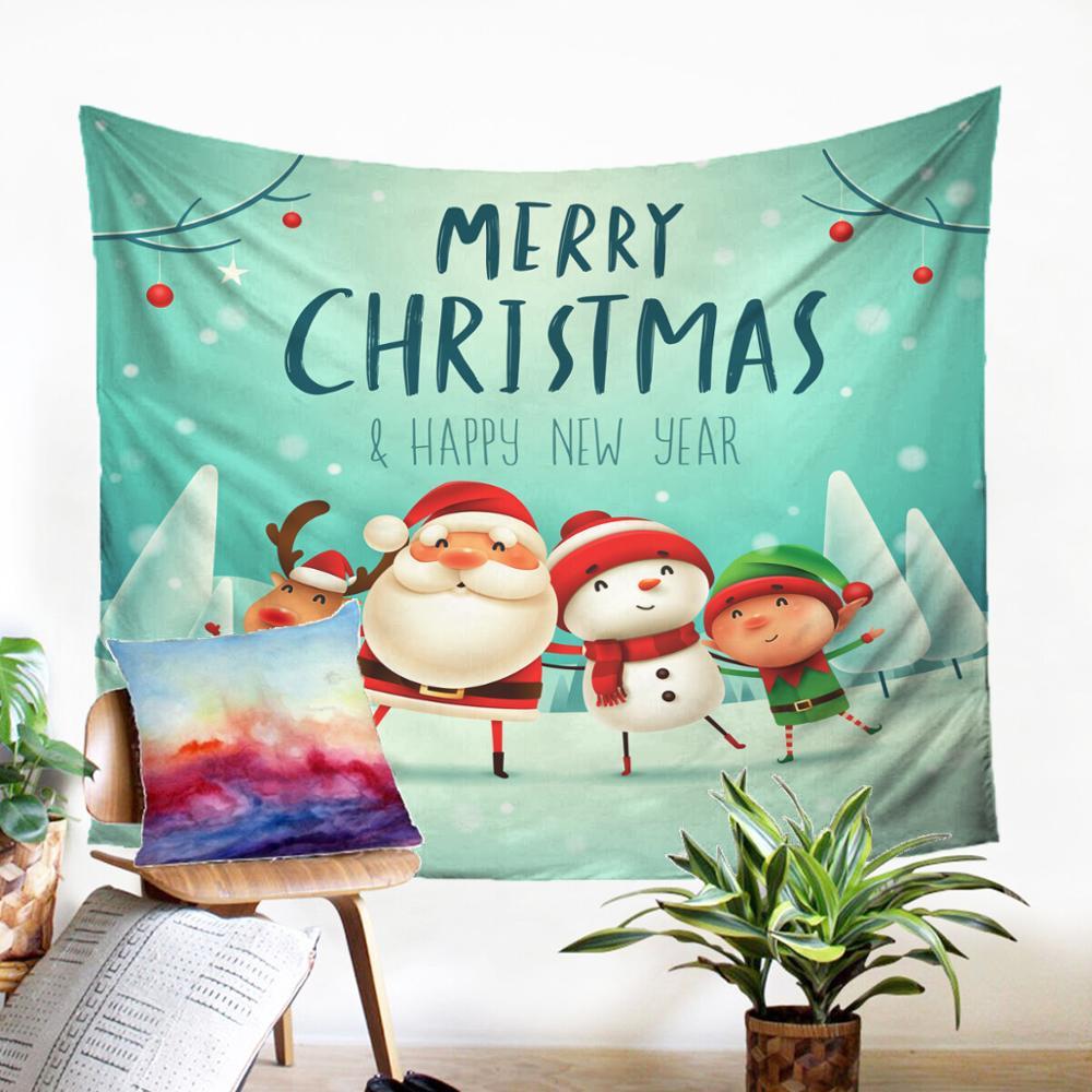Изображение товара: Милый мультяшный Рождественский дизайн настенный ковер украшение для дома Декор для общежития макраме панель настенный подвесной гобелен домашний текстиль