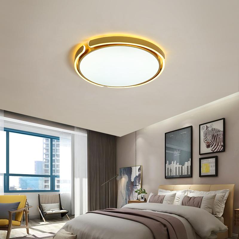 Изображение товара: Простой потолочный светодиодный светильник золотого цвета, Современная круглая романтическая лампа в скандинавском стиле для столовой, гостиной, спальни, потолочный светильник для кухни украшения