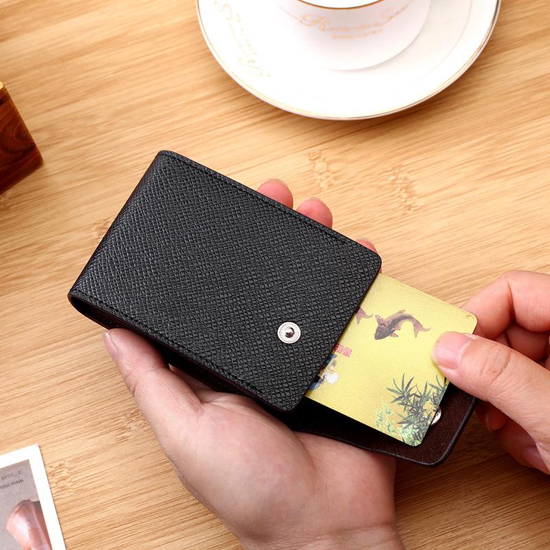 Изображение товара: Кошелек для кредитных карт, унисекс, однотонный, многофункциональный, с RFID-защитой