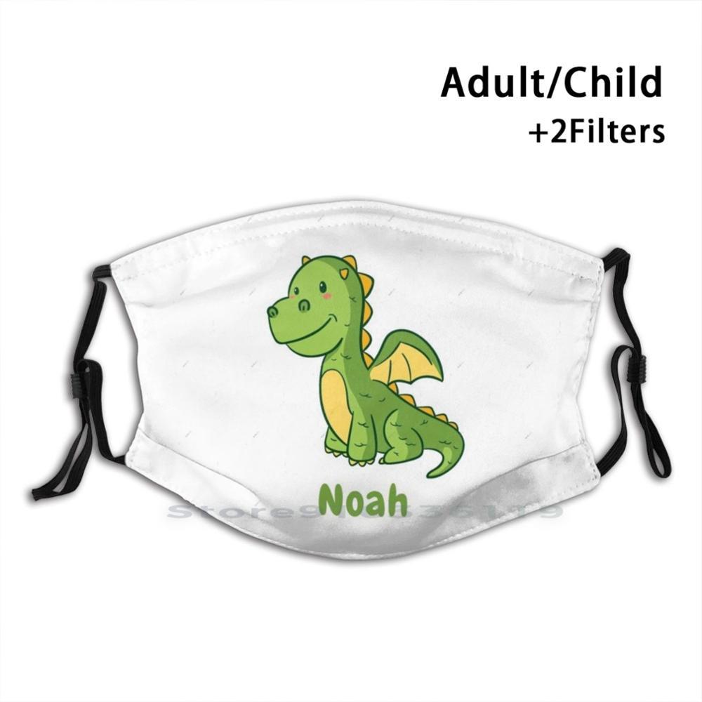 Изображение товара: Noah Baby Boy Dragon Green мультипликационный многоразовый Pm2.5 фильтр DIY маска для рта дети Noah Baby Dragon Дети Зеленый мультфильм