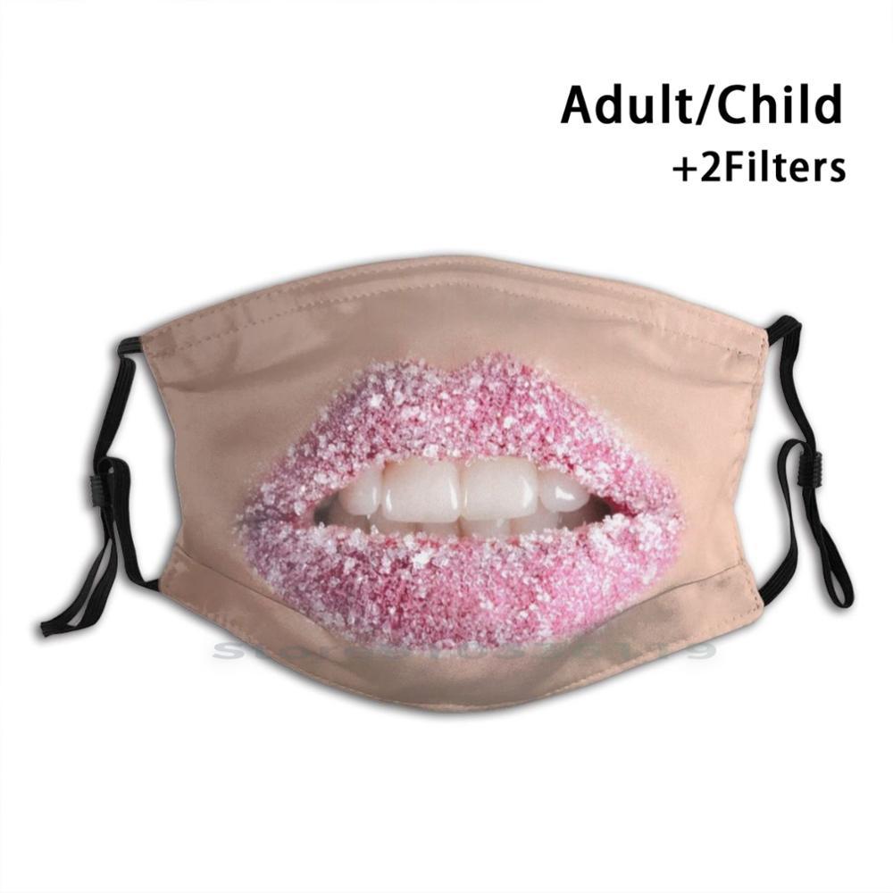 Изображение товара: Сахарный поцелуй губы маска для рта дизайн для рта Противопылевой фильтр смываемая маска для лица детский рот, губы розовые губы