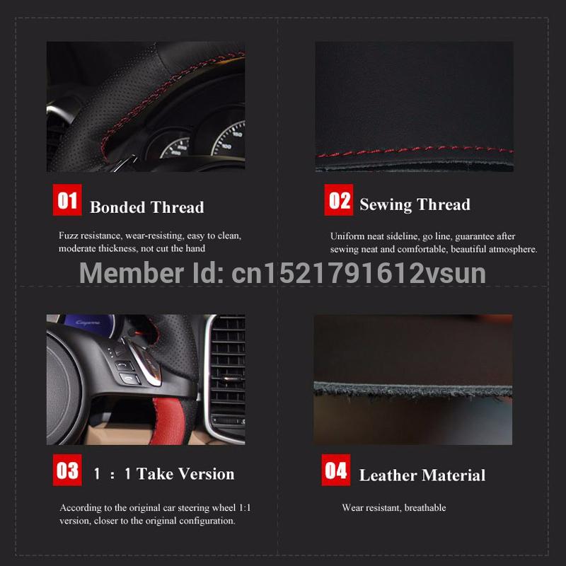 Изображение товара: Сделай Сам, сшитая вручную чехол рулевого колеса автомобиля черная замшевая кожа для Hyundai Sonata 15-19