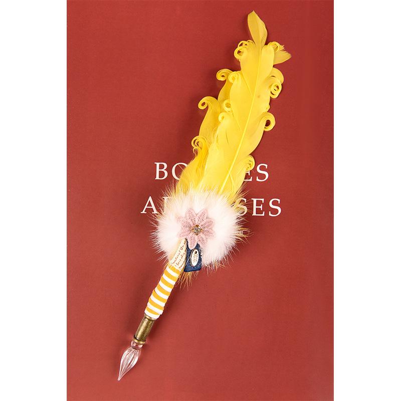 Изображение товара: Креативный набор водных ручек ручка из стекла ручка с перьями Подарочная коробка с хрустальными чернилами Канцелярские Принадлежности для школы