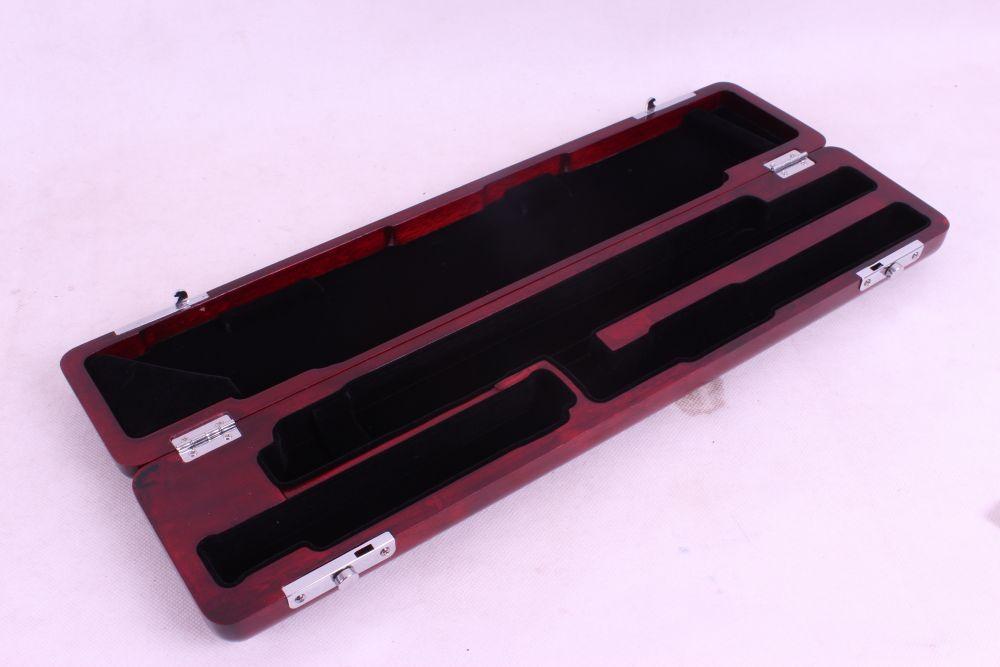 Изображение товара: Высококачественная красная флейта из цельного дерева с 16 отверстиями, изогнутая коробка с деревянной ручкой