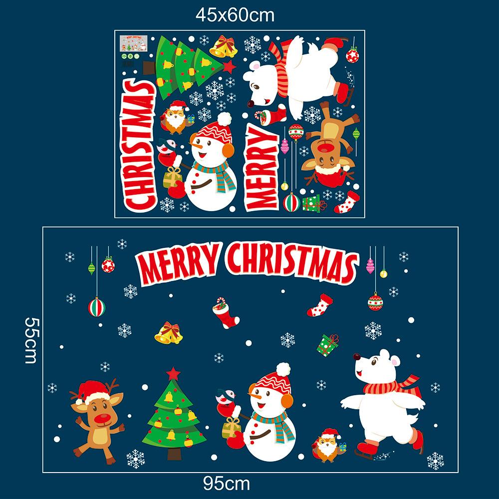 Изображение товара: 2021 Christmas Wall Stcikers New Year Window Decoration Santa Claus Home Decor PVC Vinyl Wall Decals Fashion House Decoration