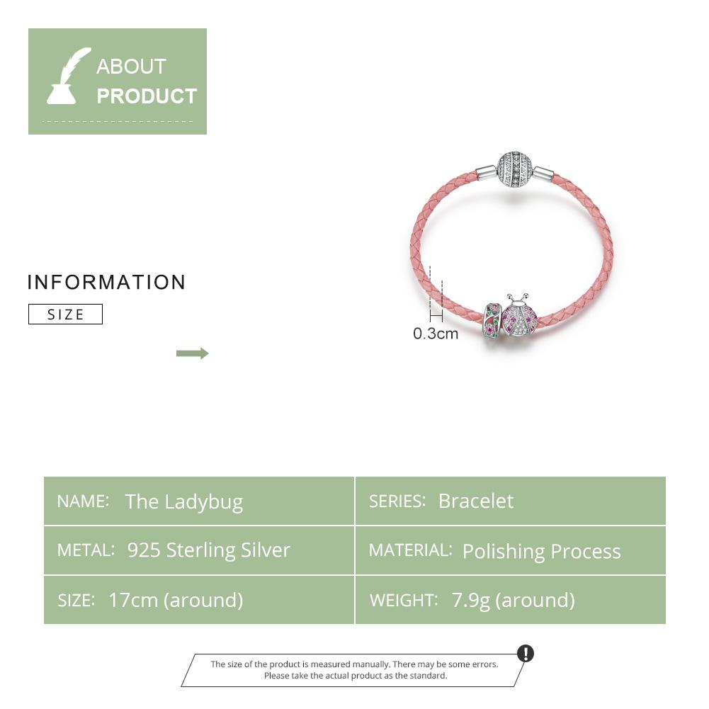 Изображение товара: Женские браслеты ECB823, ювелирные изделия из серебра 2021 пробы, божья коровка, красная веревка, серебряные браслеты для женщин