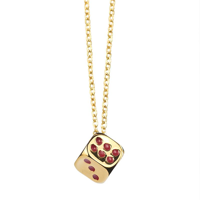 Изображение товара: Ожерелье мужские кулоны на удачу кубики из нержавеющей стали хип-хоп Ожерелья Цепочка на шею кулон модное золотое ожерелье ювелирные изделия 2020