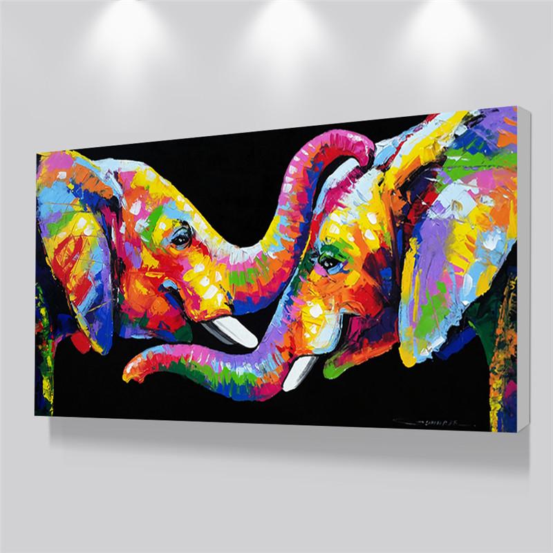 Изображение товара: Абстрактные животные, красочные картины на холсте с изображением слона, настенные художественные плакаты и принты, картины для украшения гостиной