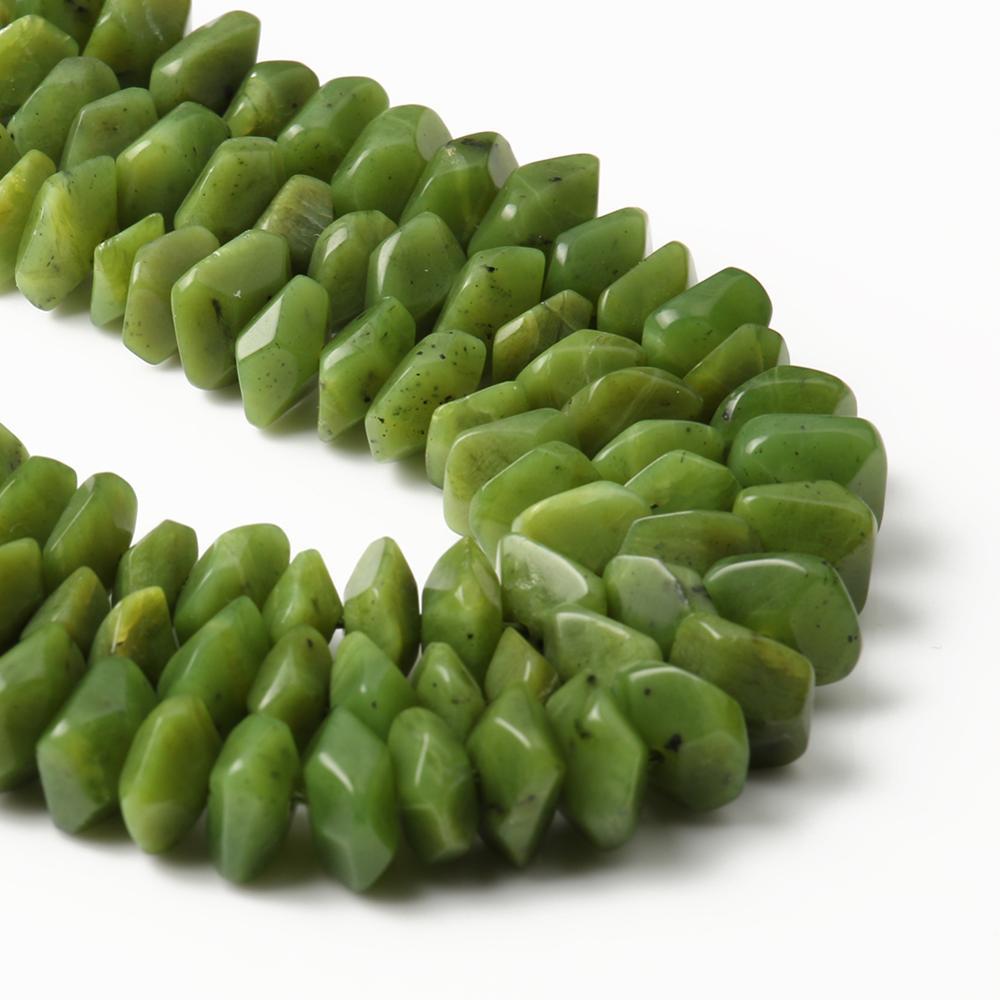 Изображение товара: Бусины Из Натурального канадского зеленого нефрита, 6 х11 мм