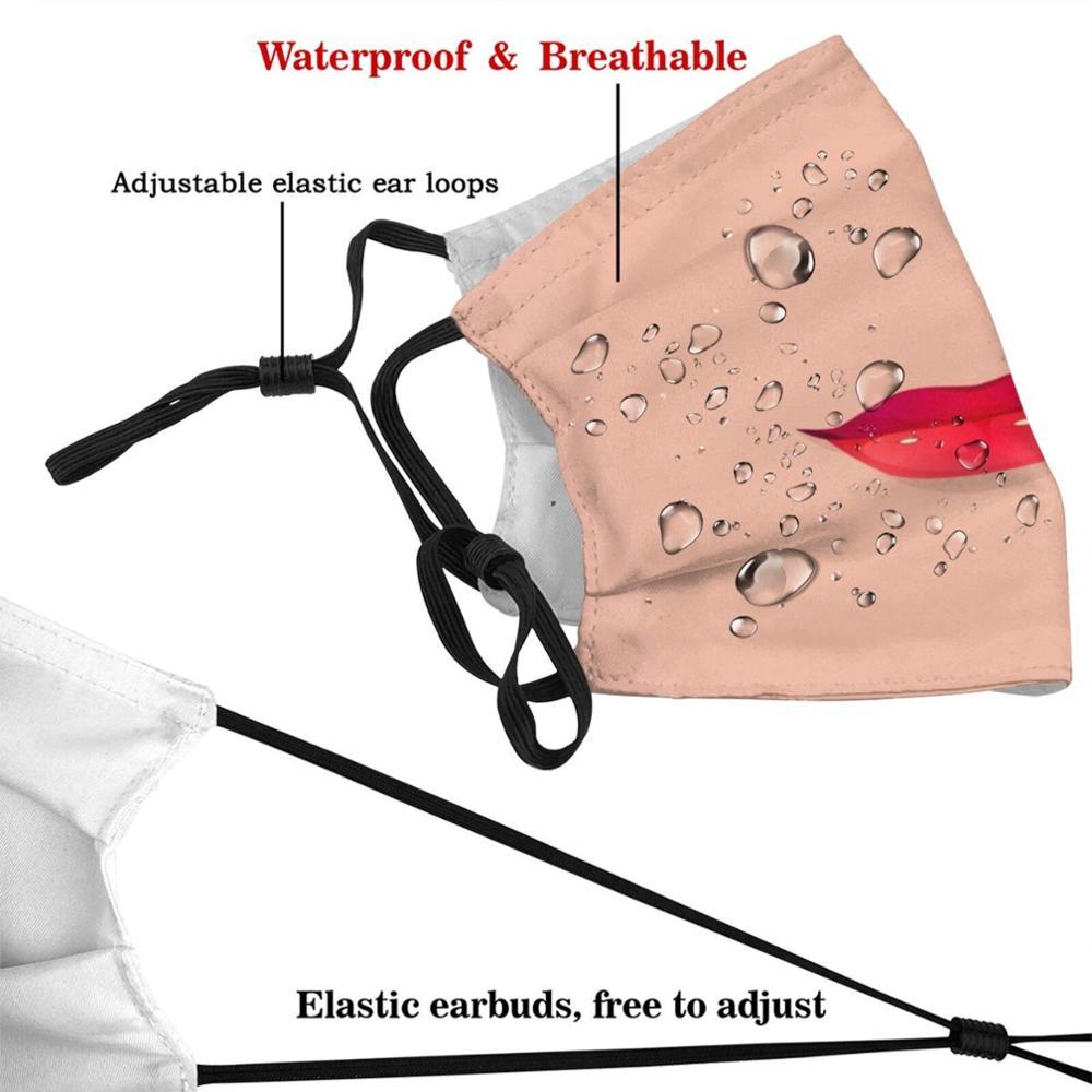Изображение товара: Маска для лица с красными губами, многоразовая маска с принтом рта Pm2.5, маска для лица с фильтром для детей, красные губы, лица для женщин, красота, поцелуй на рот