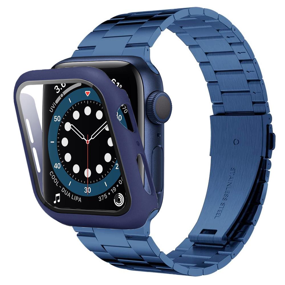 Изображение товара: Чехол + ремешок для apple watch 6 band 5 4 SE 44 мм 40 мм чехол из закаленного стекла защита экрана и ультра тонкие полосы для iwatch correa