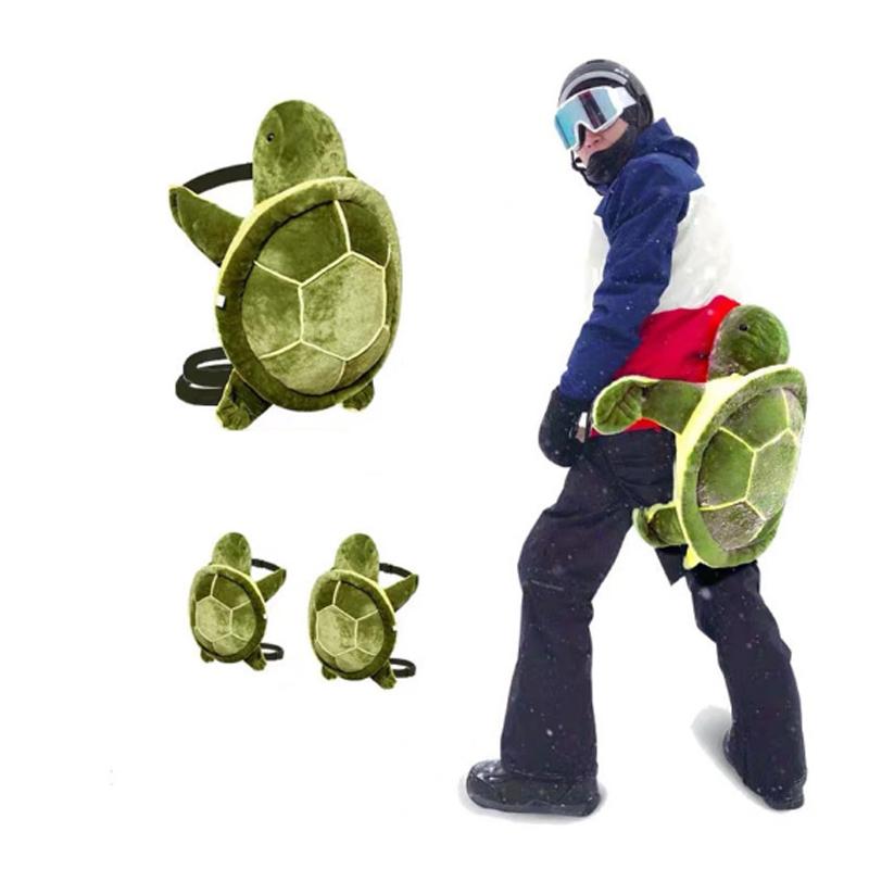 Изображение товара: Зимнее Защитное снаряжение для катания на коньках маленькая черепаха для катания на лыжах для взрослых, прокладки для лыжных подгузников и наколенники, анти-осеннее оборудование в форме животных