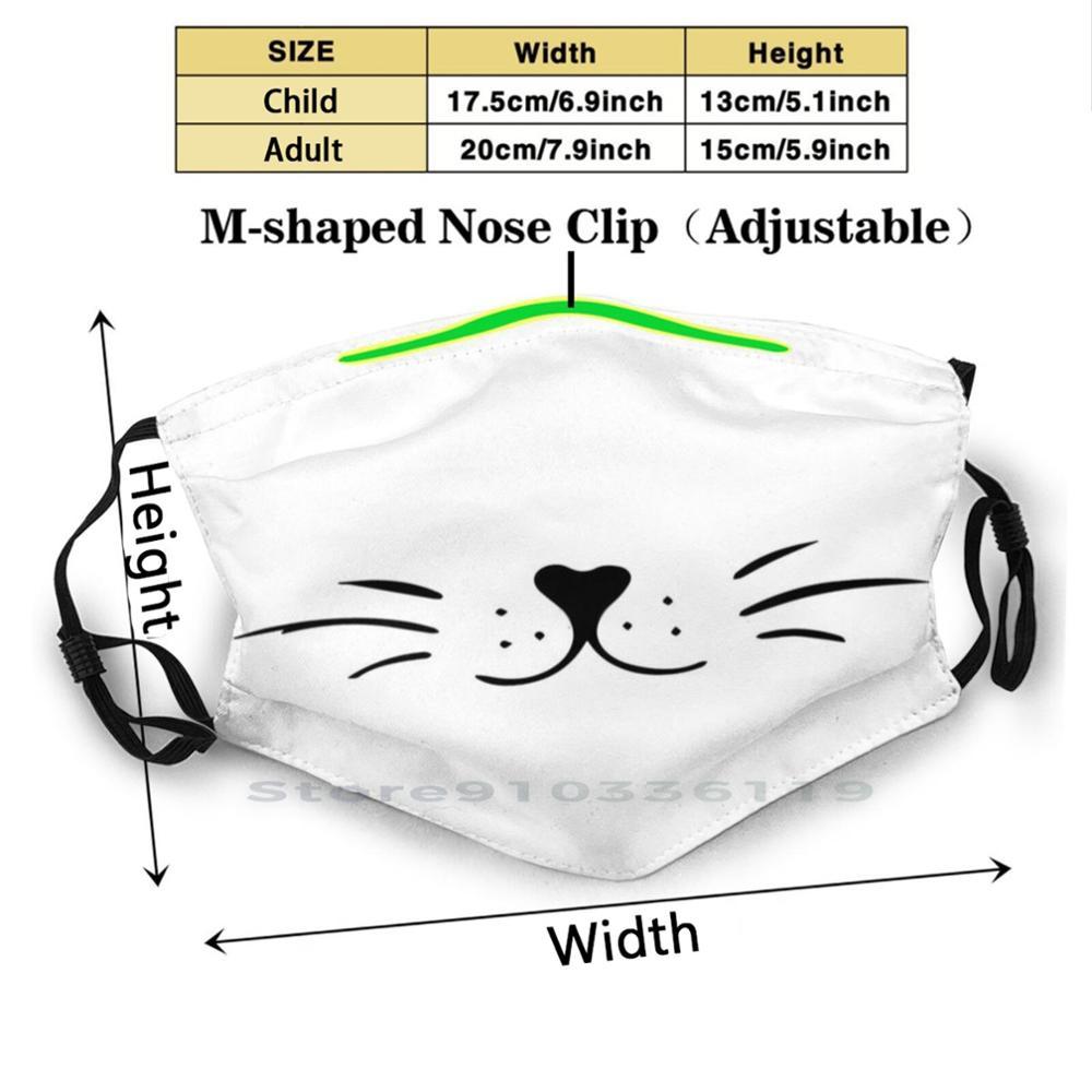 Изображение товара: Милая кошачья мордочка, КОШАЧИЙ НОС, кошачьи усы, маска для лица, милый подарок, идея, дизайн рта, Пылезащитный фильтр, смываемая маска для лица, детская кошка