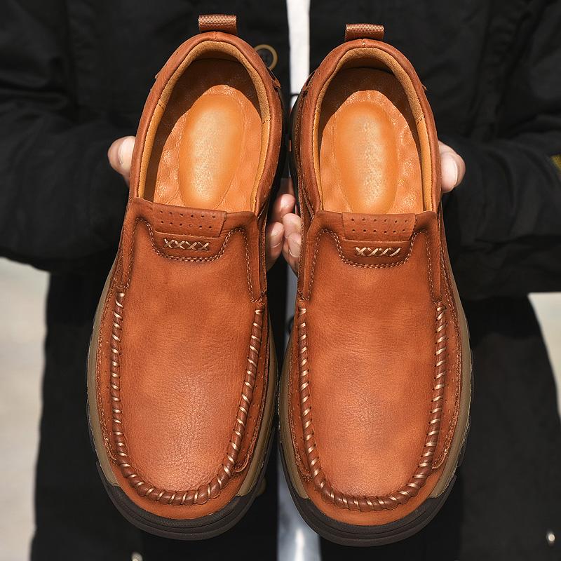 Изображение товара: Мужские классические лоферы из натуральной кожи, Повседневная модная обувь, кроссовки, дизайнерская Уличная обувь для походов, 38-48