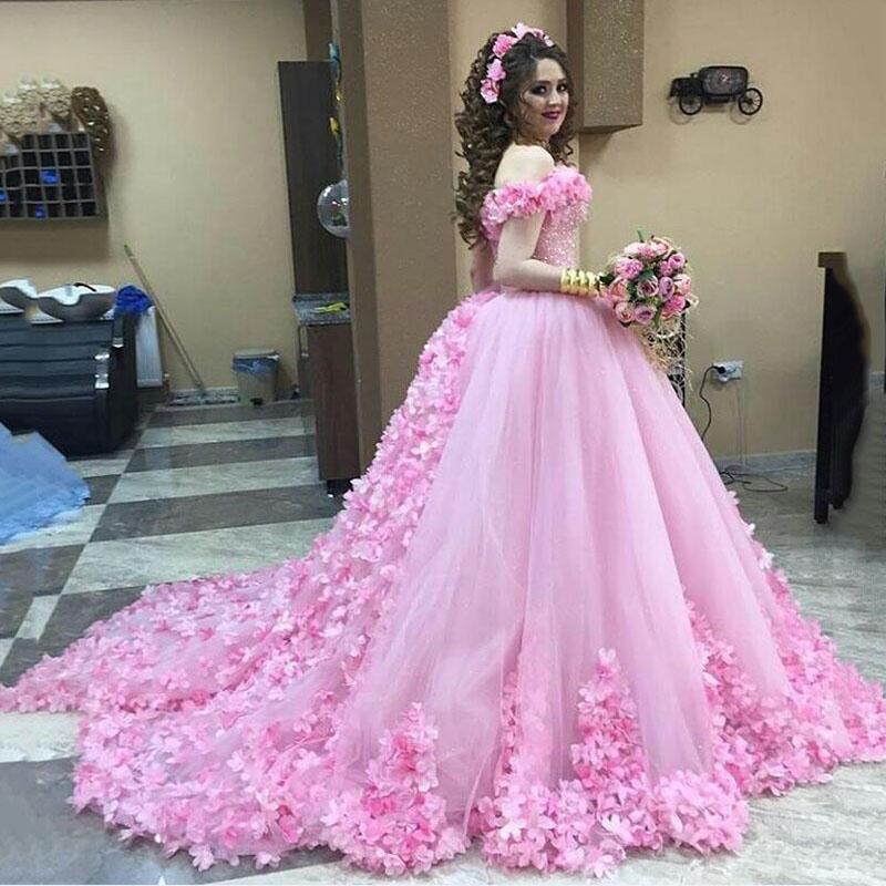 Изображение товара: Женское бальное платье с объемными цветами розы, пышное розовое милое платье 16 цвевечерние, вечернее платье знаменитости, выпускное платье
