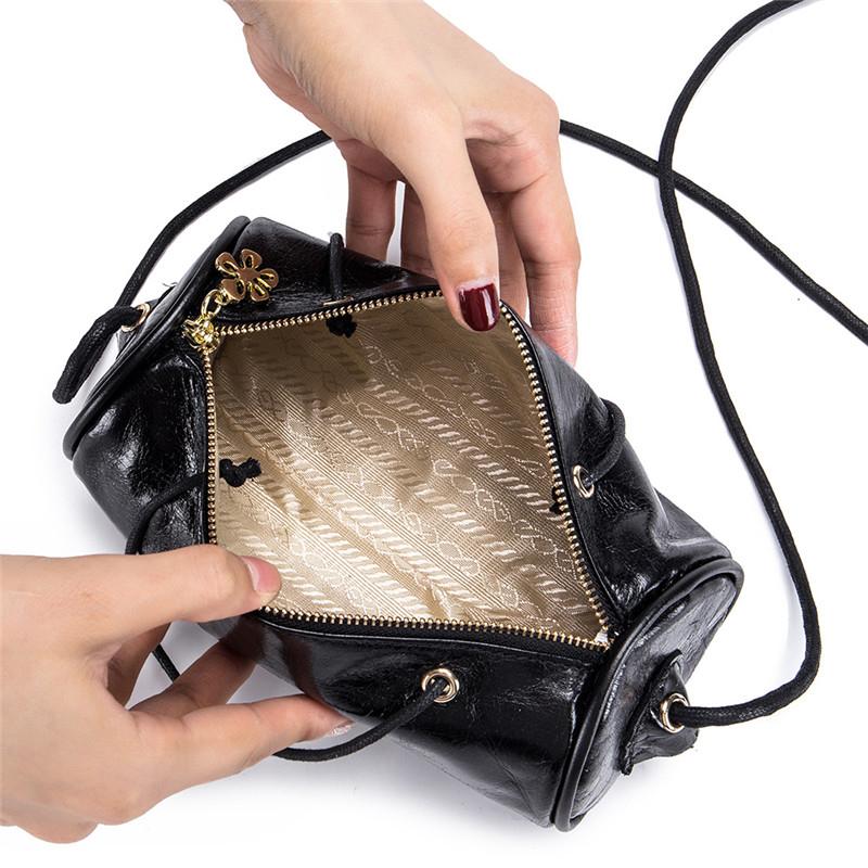 Изображение товара: Круглая дизайнерская модная женская сумка на плечо, кожаные женские сумки-мессенджеры через плечо, Дамский кошелек, круглая сумочка