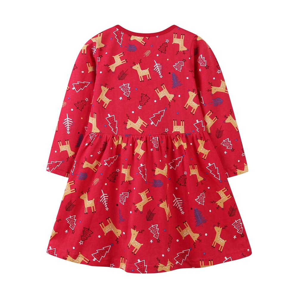Изображение товара: Jumping Meters/осенне-зимние хлопковые платья в американском стиле для маленьких девочек; Лидер продаж; Платья для малышей с изображением дерева