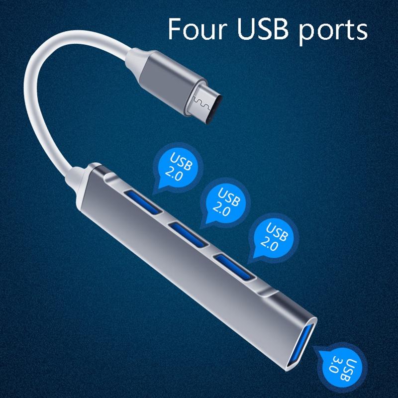 Изображение товара: Док-станция usb-c, 4 порта, разветвитель для Lenovo, Xiaomi Pro, Air, ПК, ноутбуков