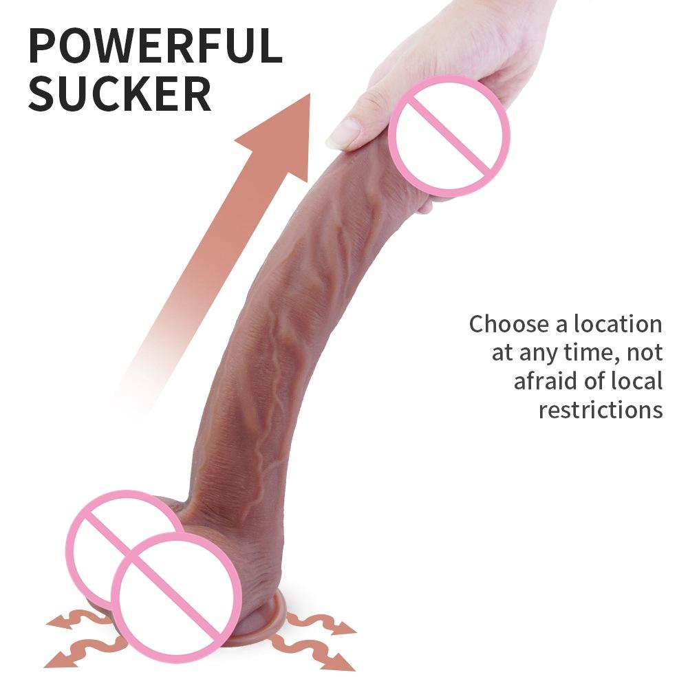 Изображение товара: Реалистичный фаллоимитатор для мужчин Nuo, мягкий материал, огромный фаллоимитатор из жидкого силикона для точки G, секс-игрушка для взрослых для женщин
