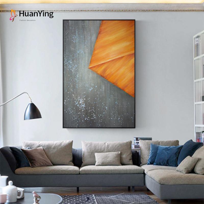 Изображение товара: Абстрактная живопись картины оранжевые блоки Геометрия стены искусства плакат современные картины для гостиной спальни прохода украшения дома