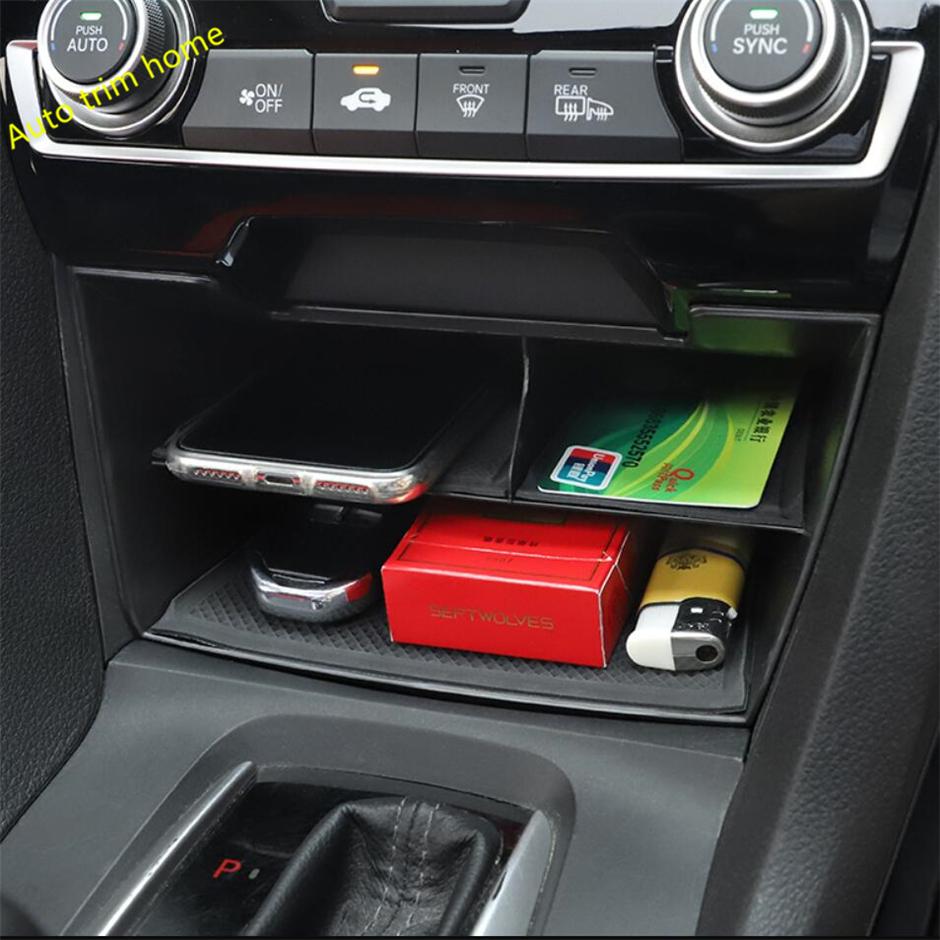 Изображение товара: Центральный контейнер для хранения поддонов многофункциональная коробка держатель для телефона Набор чехлов Подходит для Honda Civic 2016 - 2020 черный