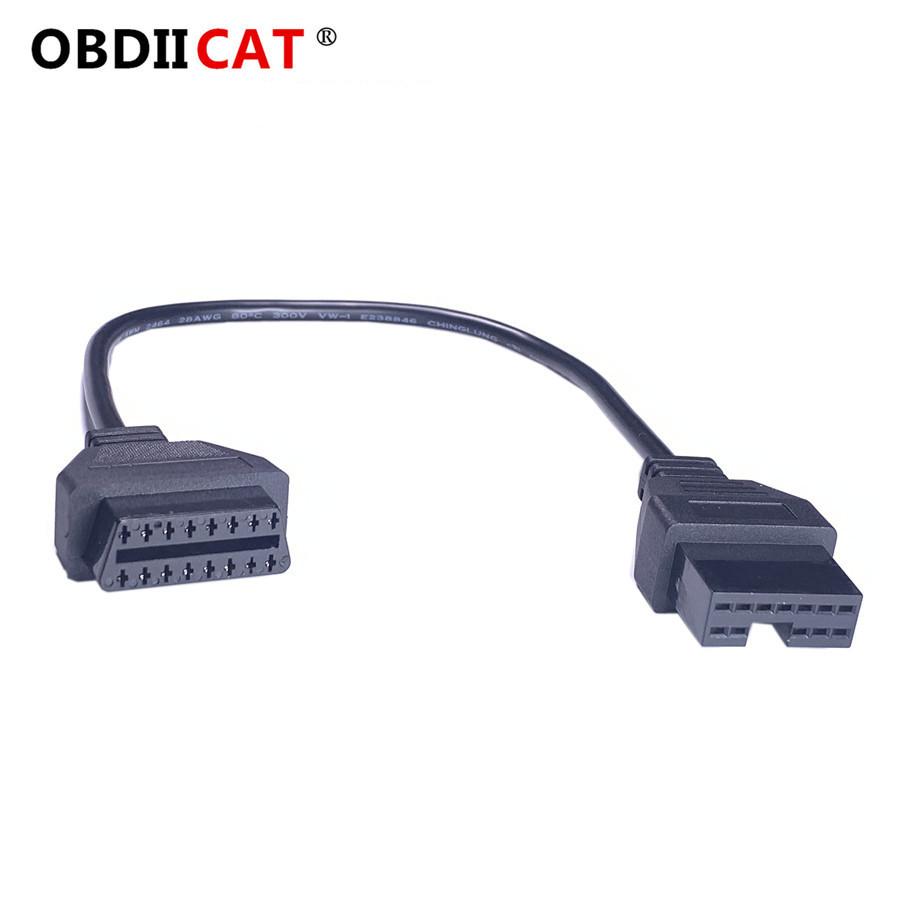 Изображение товара: 100 шт./лот 12-контактный разъем кабеля OBD2 на 16-контактный для M-its-ubishi 12-контактный адаптер OBD кабель диагностический кабель OBD II
