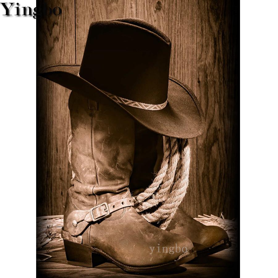 Изображение товара: Алмазная живопись Стразы ковбойская шляпа обувь 5D DIY Алмазная вышивка крестиком набор Алмазная мозаика распродажа украшение дома новинка