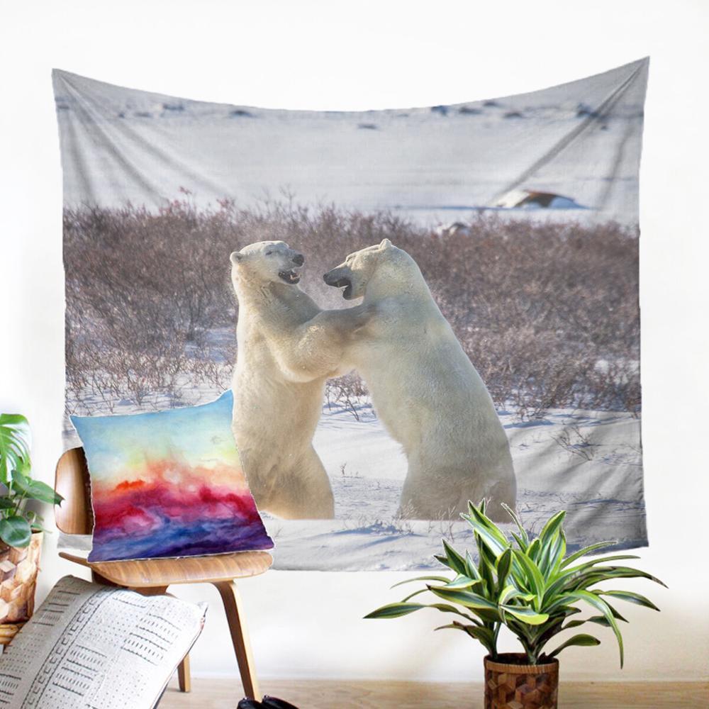 Изображение товара: Настенная подвеска с изображением полярного медведя, украшение для дома, декор для спальни, украшение для фермерского дома, макраме, красивый ковер