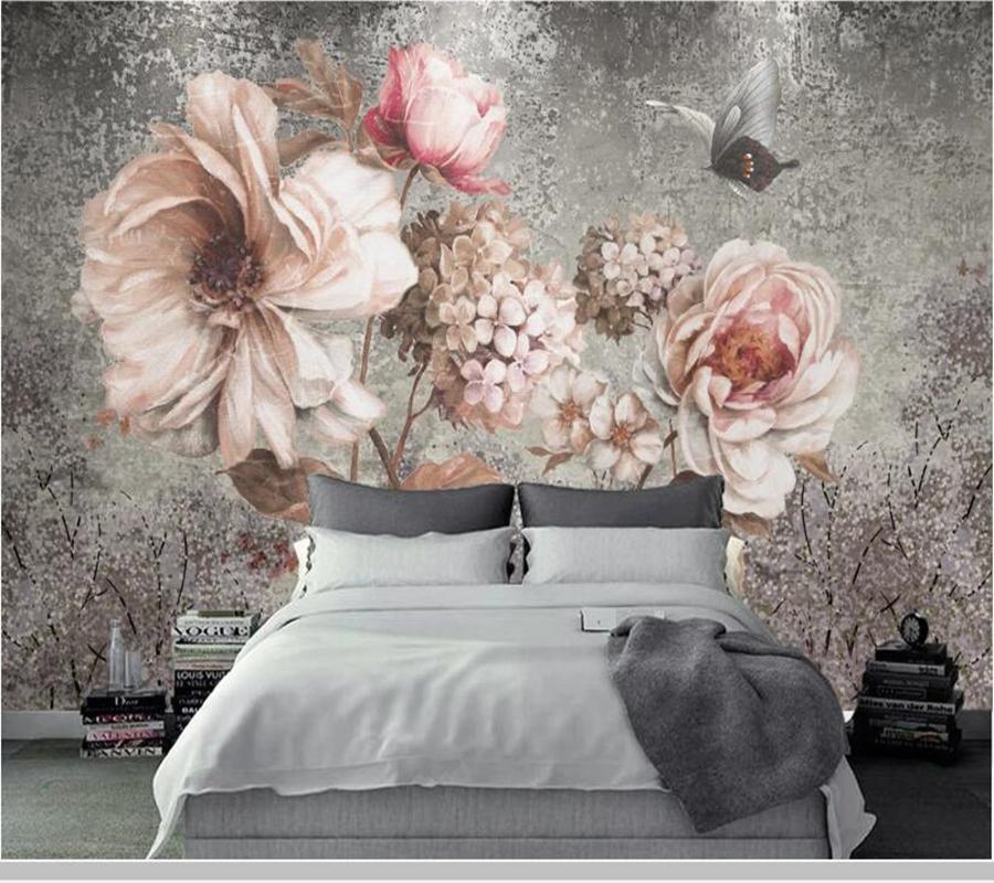 Изображение товара: Papel де parede Европейский стиль ретро картина маслом цветы обои росписи, гостиная ТВ обои спальни обои домашний декор