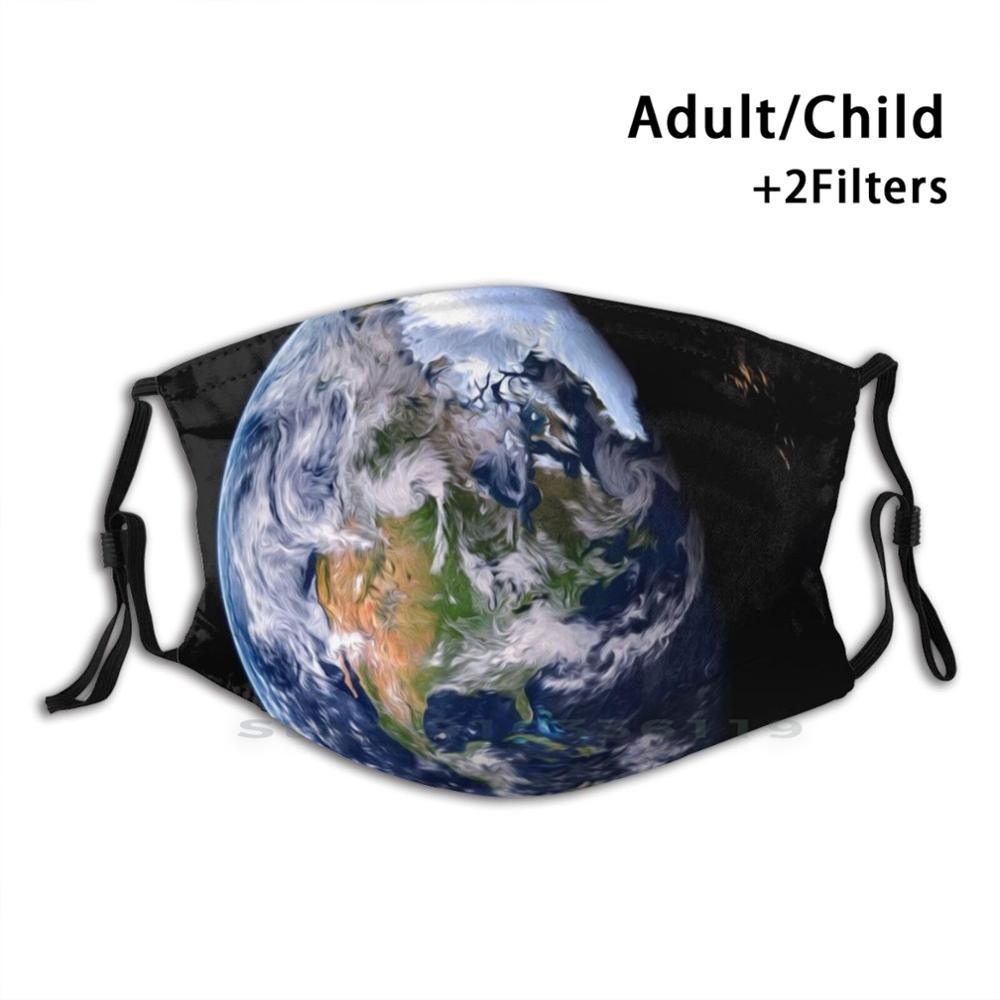 Изображение товара: Многоразовая маска с фильтром pm2, 5 для детей, земля из космоса-Efd