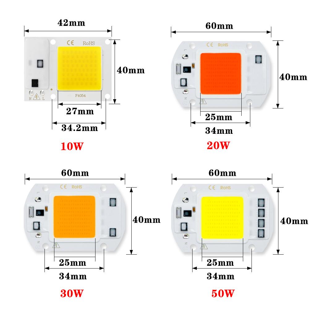 Изображение товара: 10 шт./лот лампы светодиодные светодиодная, 10/20/30/50/220 Вт led lamp чип прожектор наружное освещение