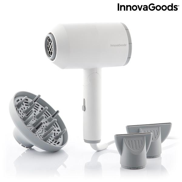 Изображение товара: Складной ионный фен для волос с аксессуарами Ventio InnovaGoods 1600 Вт белый/серый