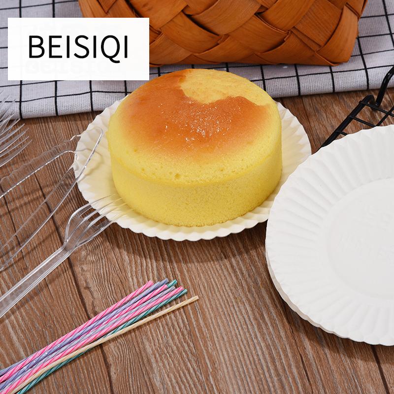 Изображение товара: Cake tableware disposable cake fork dish set birthday cake knife and fork plate combination paper plate