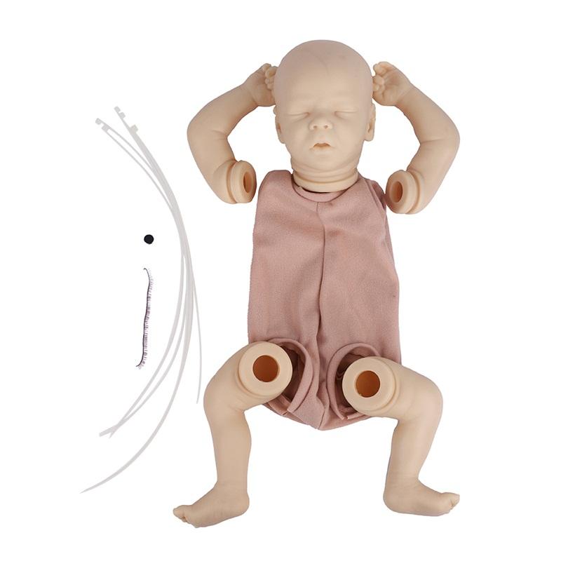Изображение товара: Реалистичная кукла-реборн 45 см, новорожденный, Спящий ребенок, Даррен, виниловая Неокрашенная НЕОБРАБОТАННАЯ кукла, детали «сделай сам», пустая кукла, комплект в подарок ребенку