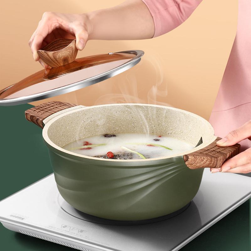 Изображение товара: Кастрюля Maifan Stone с антипригарным покрытием, кастрюли для индукционной плиты, специальная кастрюля, кухонная посуда для дома кастрюля для супа